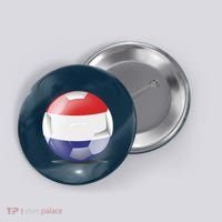 Soccer Ball Country Flag Netherlands Button thumb 0