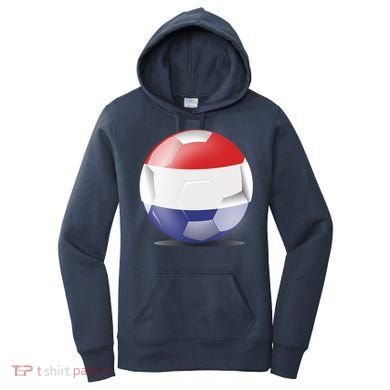 Soccer Ball Country Flag Netherlands Women's Hoodie