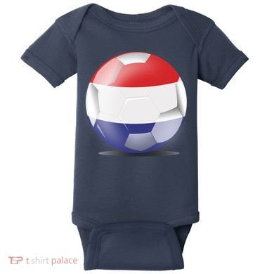 Soccer Ball Country Flag Netherlands Baby Bodysuit