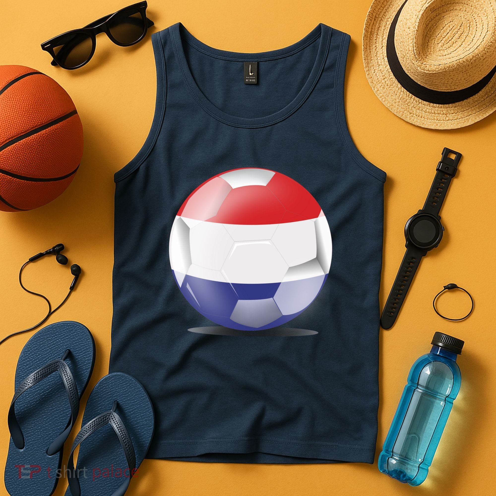 Soccer Ball Country Flag Netherlands Tank Top