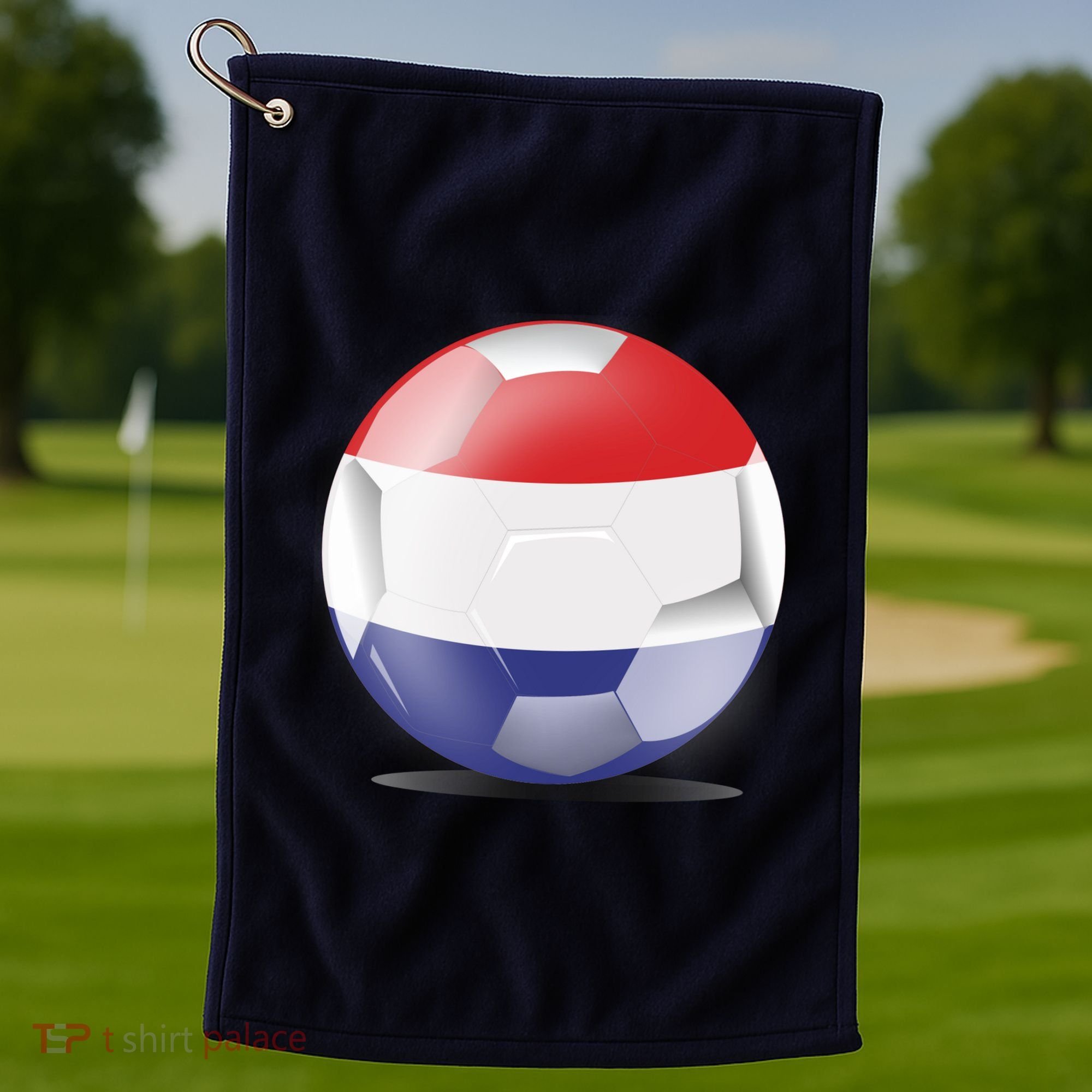 Soccer Ball Country Flag Netherlands Golf Towel