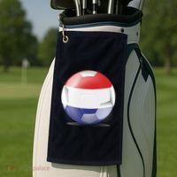 Soccer Ball Country Flag Netherlands Golf Towel thumb 2