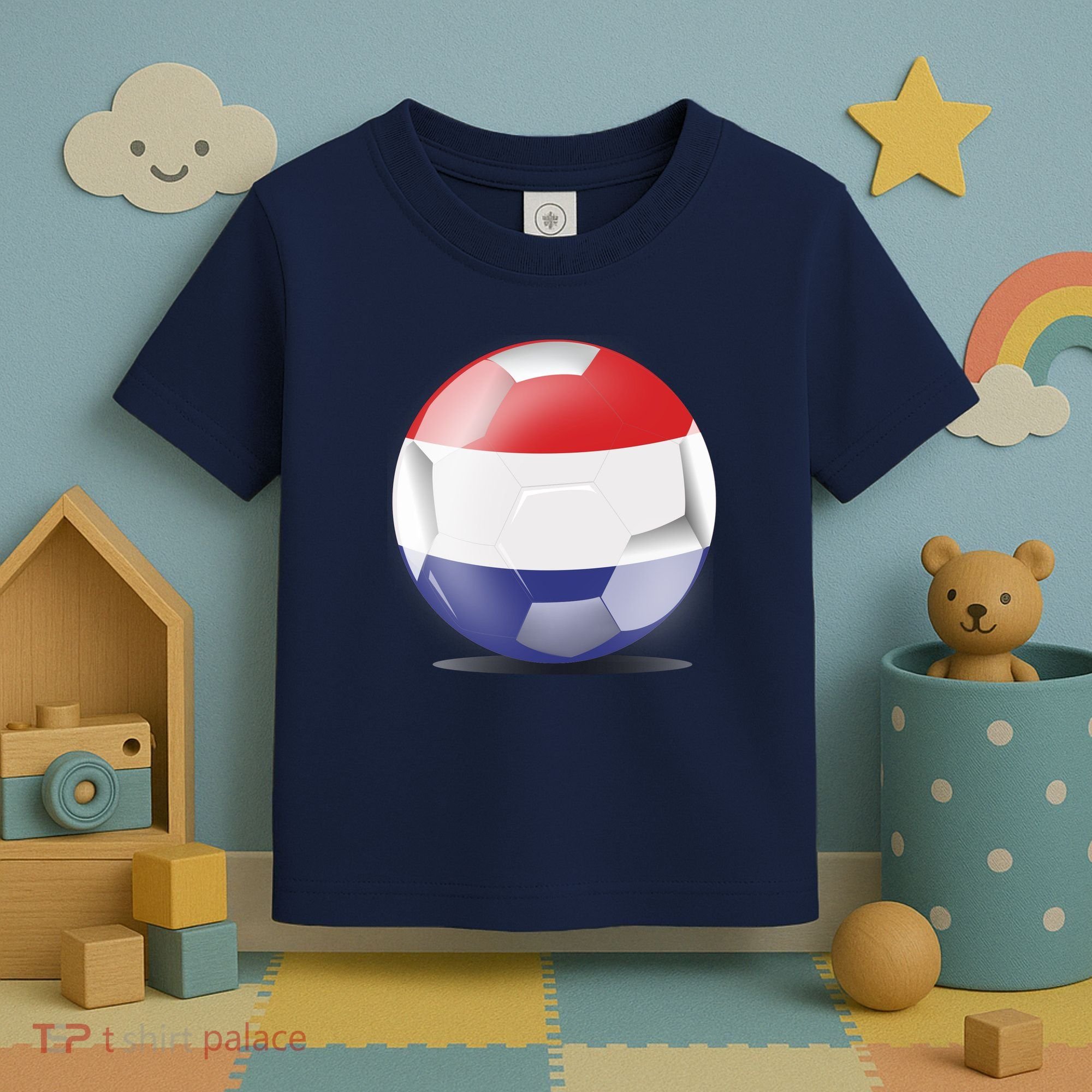 Soccer Ball Country Flag Netherlands Toddler T-Shirt