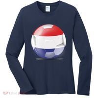 Soccer Ball Country Flag Netherlands Women's Long Sleeve Shirt thumb 0