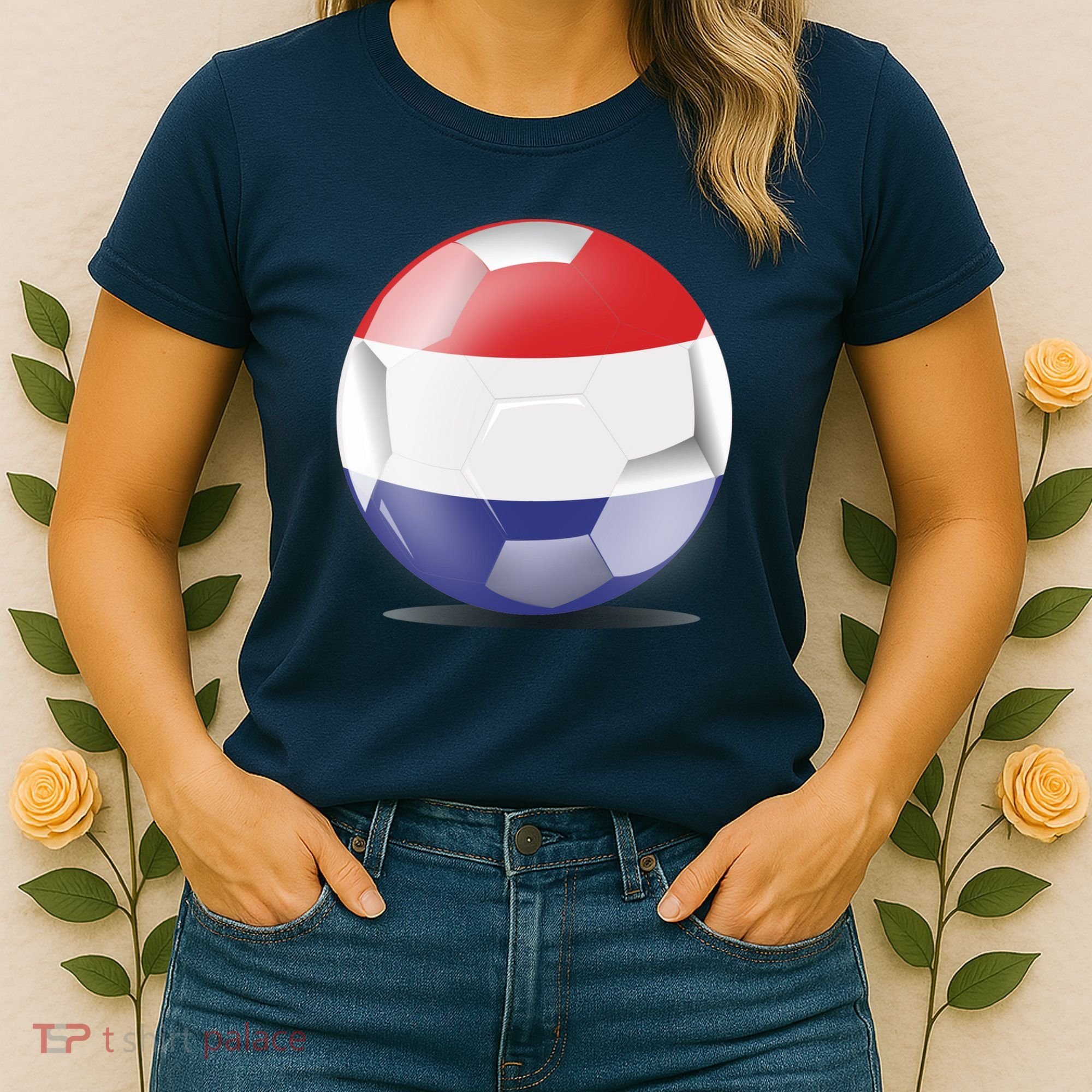 Soccer Ball Country Flag Netherlands Women's T-Shirt