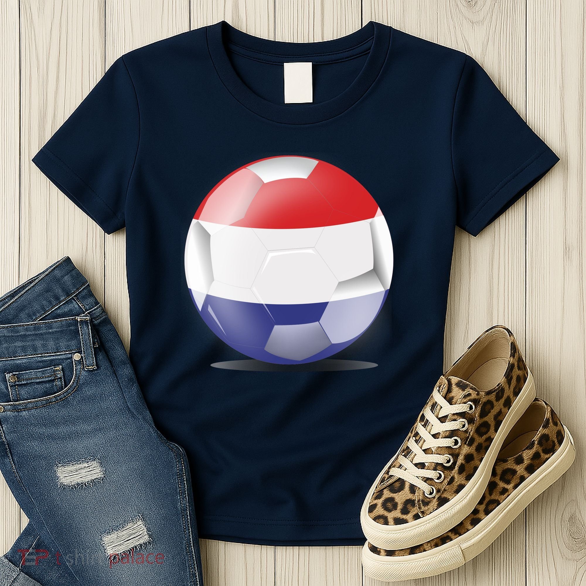 Soccer Ball Country Flag Netherlands Women's T-Shirt