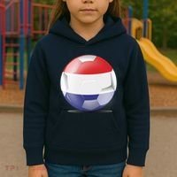 Soccer Ball Country Flag Netherlands Kids Hoodie thumb 3