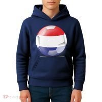 Soccer Ball Country Flag Netherlands Kids Hoodie thumb 4