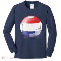 Soccer Ball Country Flag Netherlands Kids Long Sleeve Shirt thumb 0