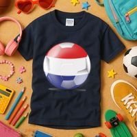 Soccer Ball Country Flag Netherlands Kids T-Shirt thumb 3
