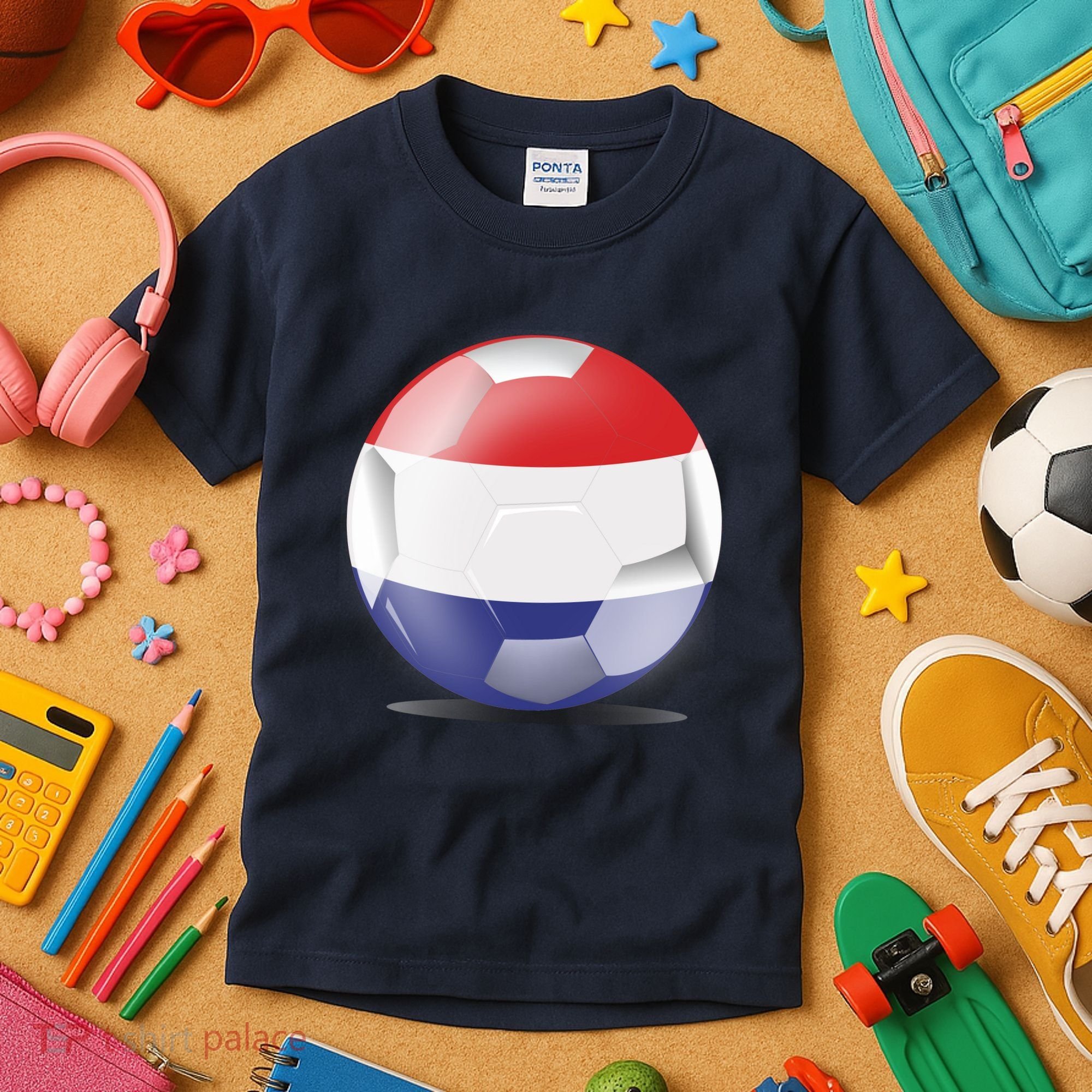 Soccer Ball Country Flag Netherlands Kids T-Shirt