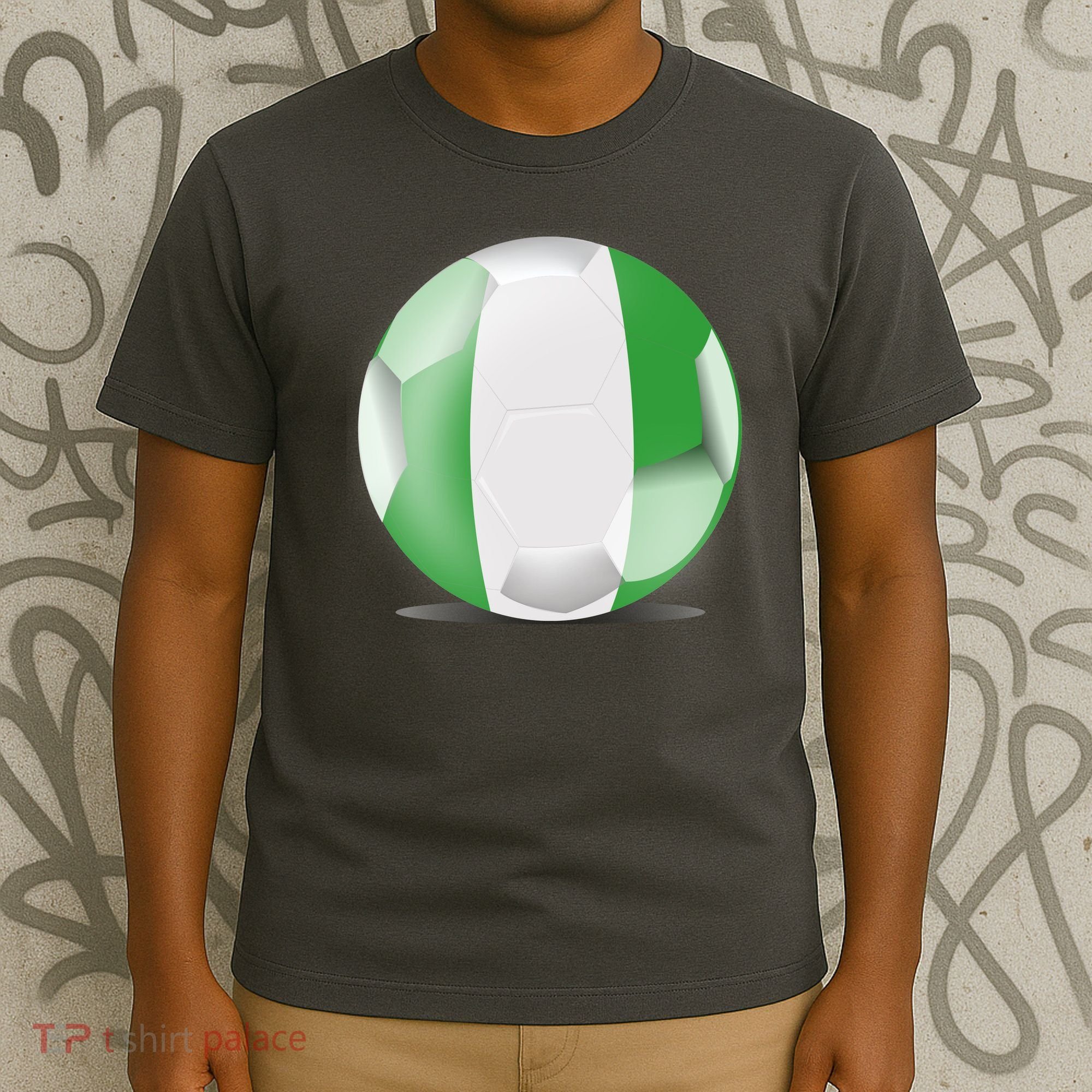 Soccer Ball Country Flag Nigeria T-Shirt