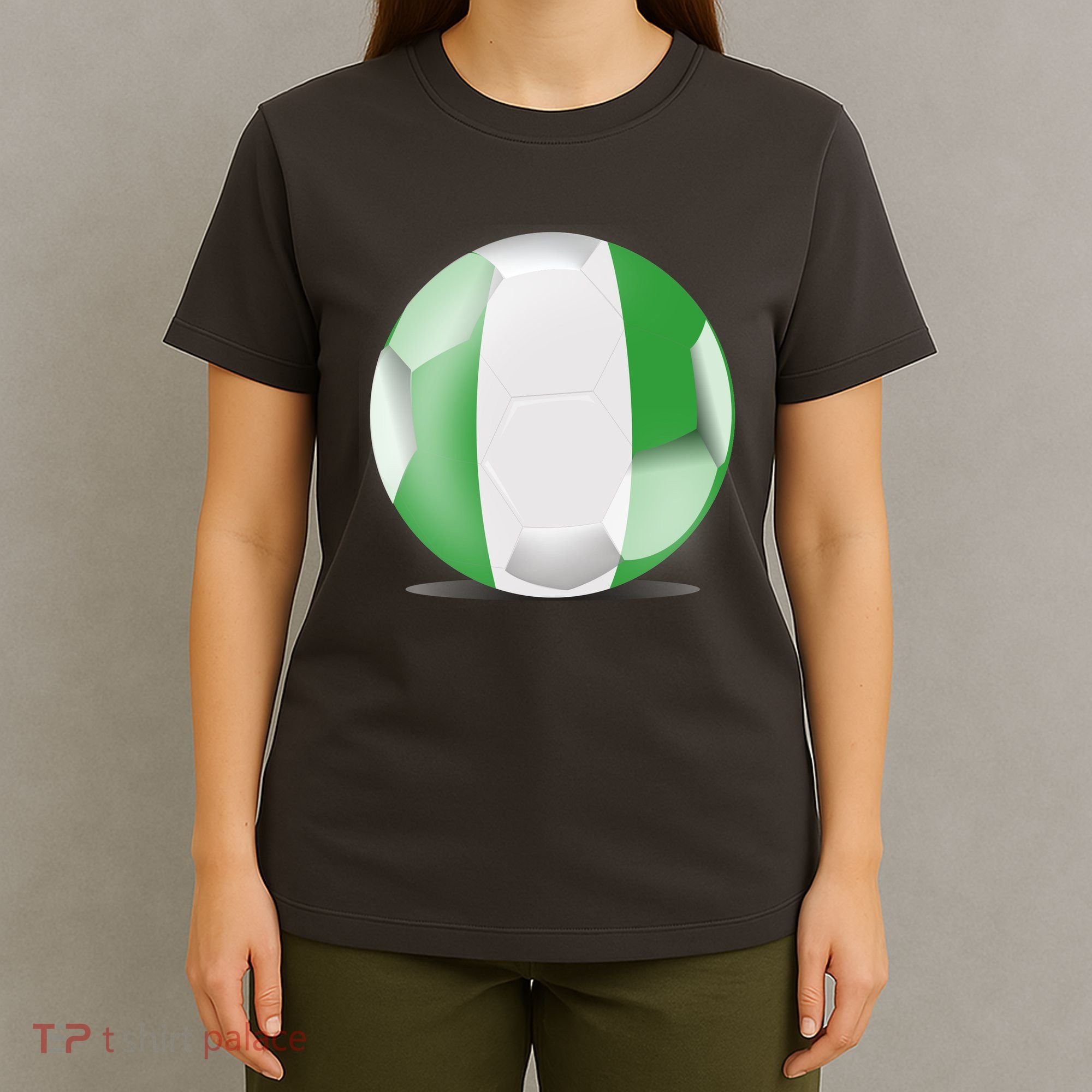 Soccer Ball Country Flag Nigeria T-Shirt