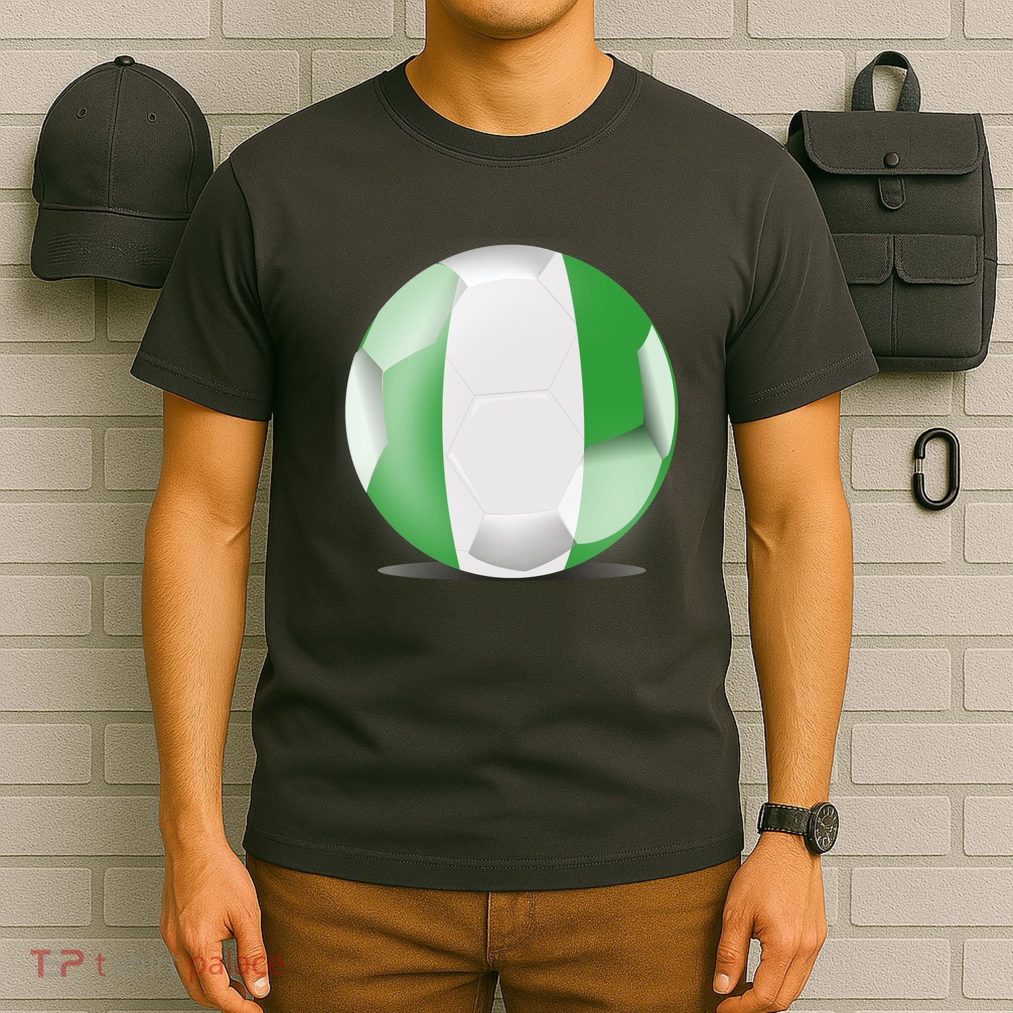 Soccer Ball Country Flag Nigeria T-Shirt