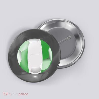 Soccer Ball Country Flag Nigeria Button
