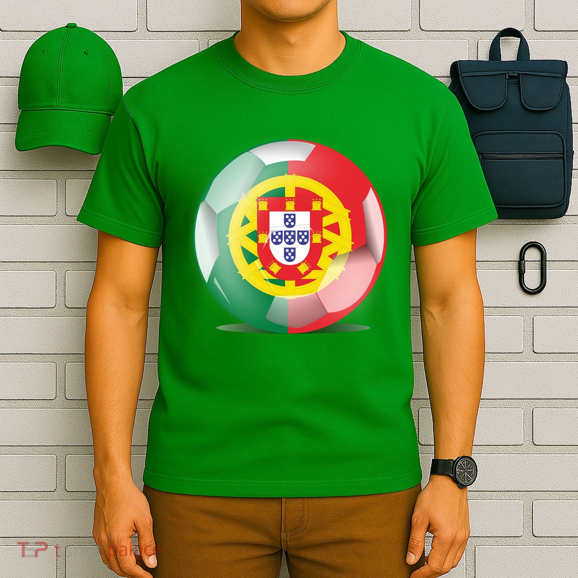 Soccer Ball Country Flag Portugal T-Shirt