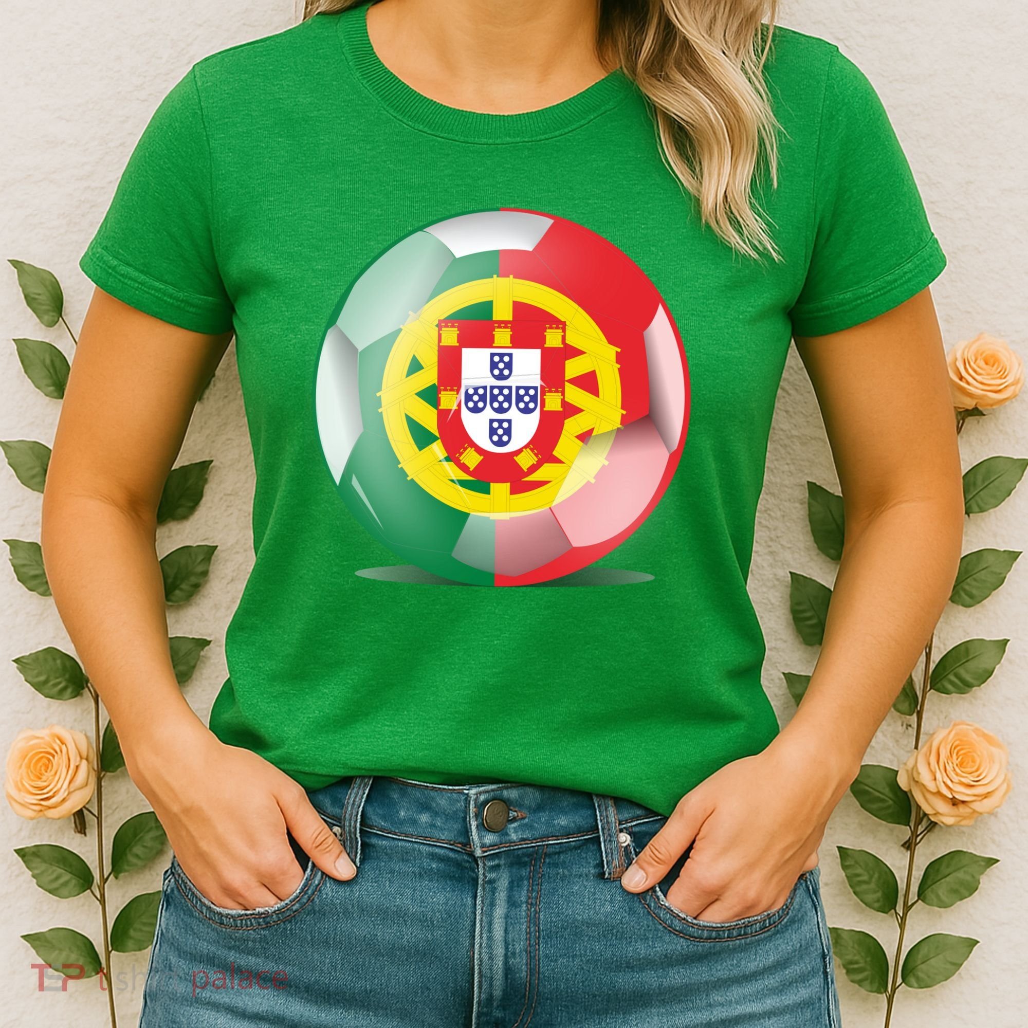 Soccer Ball Country Flag Portugal Women's T-Shirt