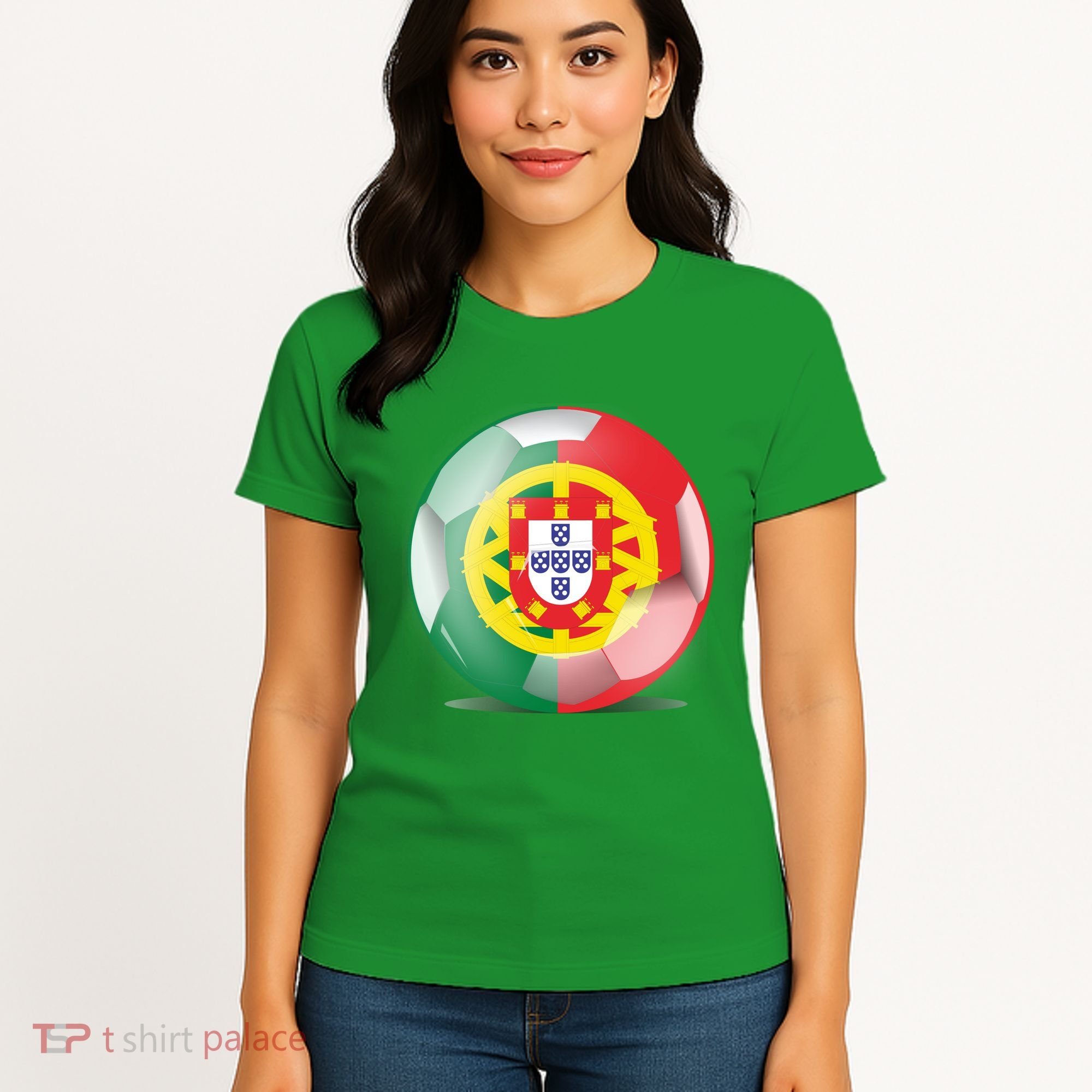 Soccer Ball Country Flag Portugal Women's T-Shirt