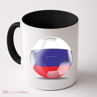 Soccer Ball Country Flag Russia Coffee Mug