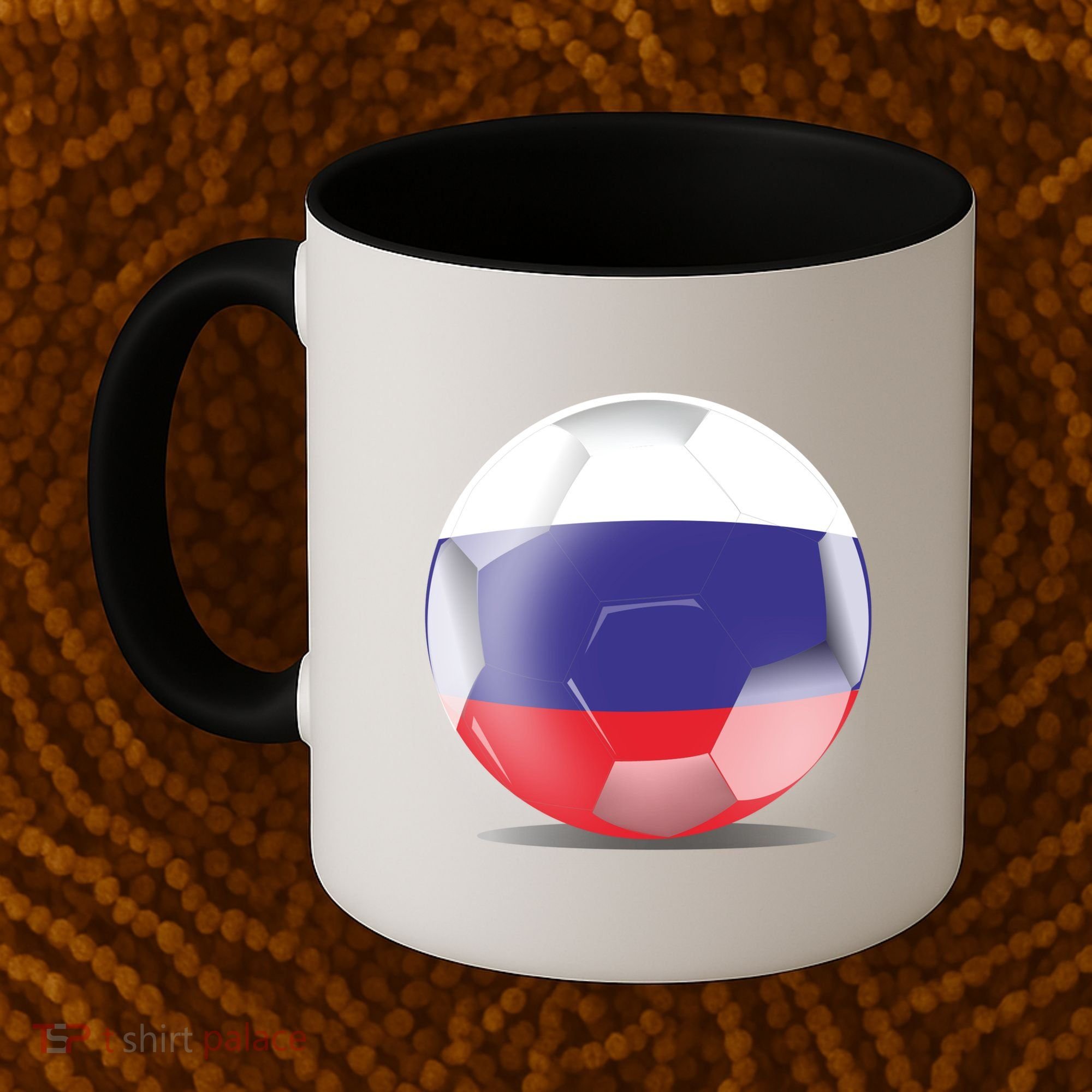 Soccer Ball Country Flag Russia Coffee Mug