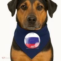 Soccer Ball Country Flag Russia USA-Made Doggie Bandana thumb 1