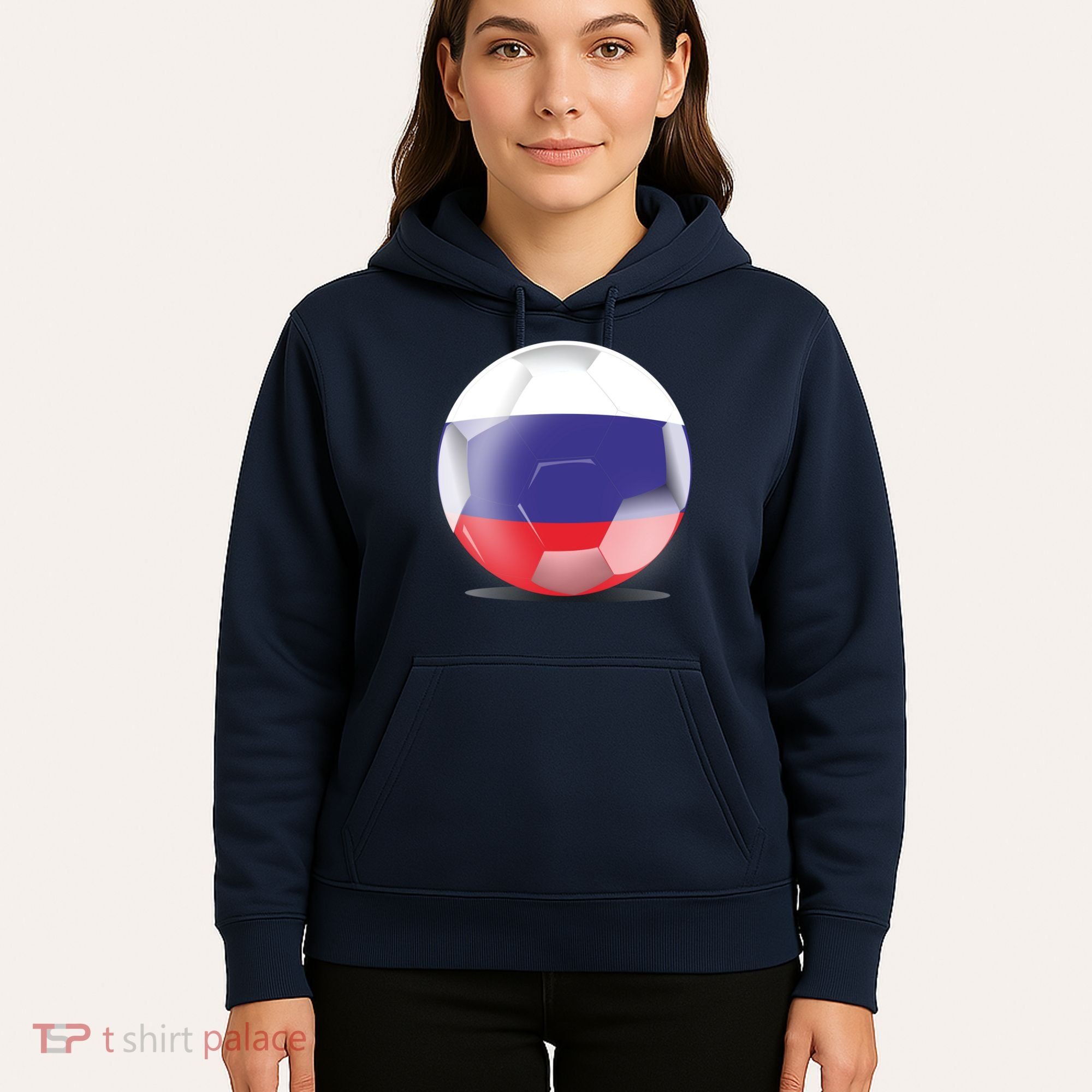 Soccer Ball Country Flag Russia Hoodie
