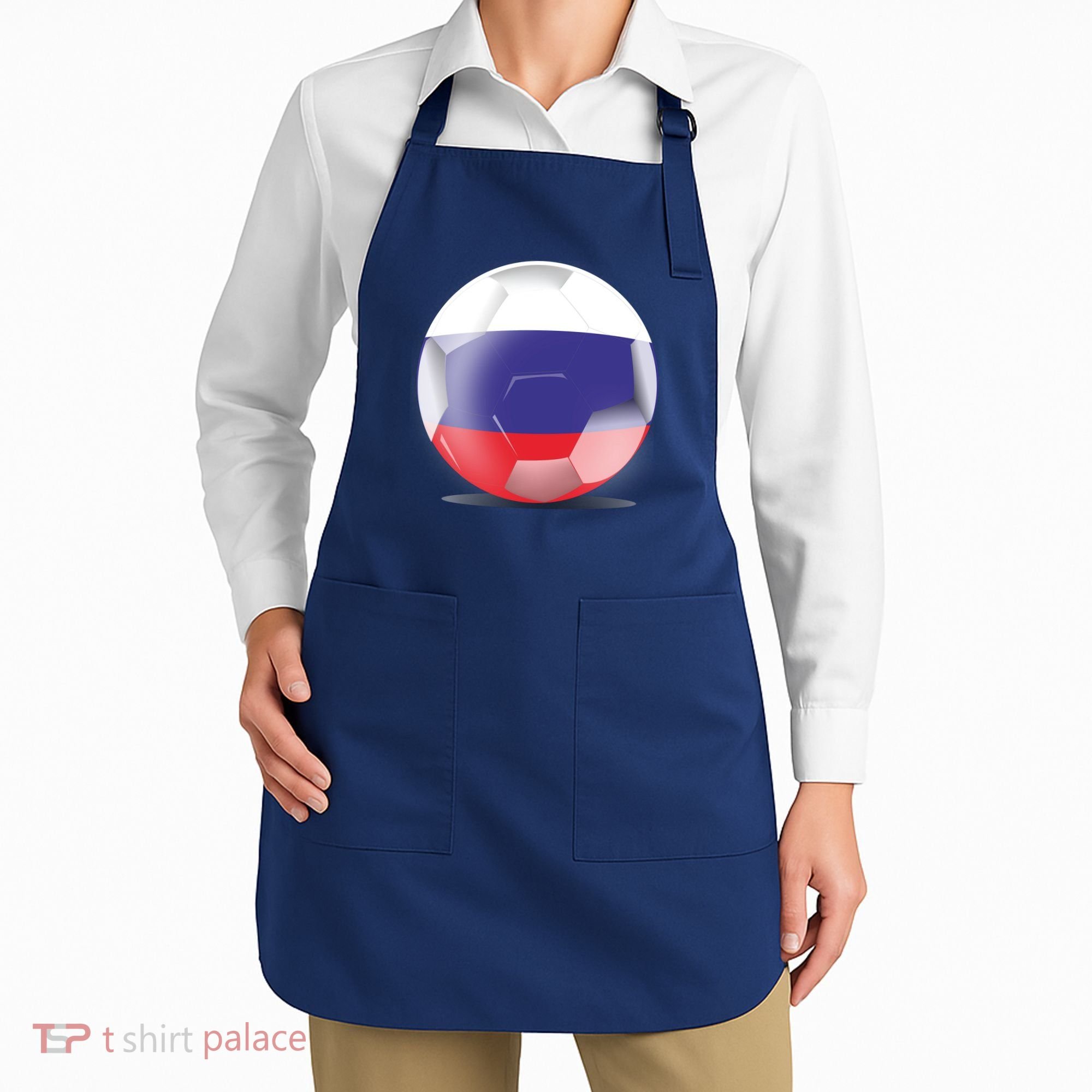 Soccer Ball Country Flag Russia Apron