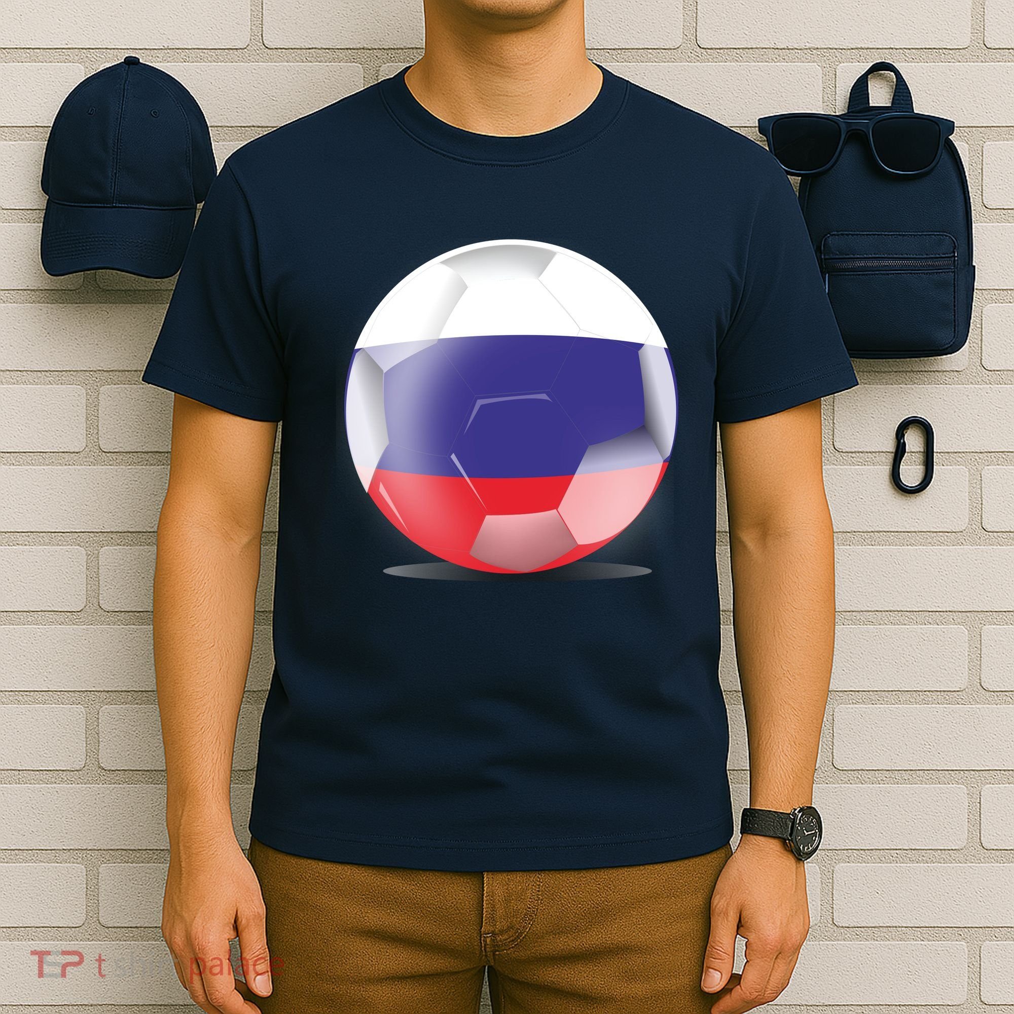 Soccer Ball Country Flag Russia T-Shirt