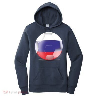 Soccer Ball Country Flag Russia Women's Hoodie