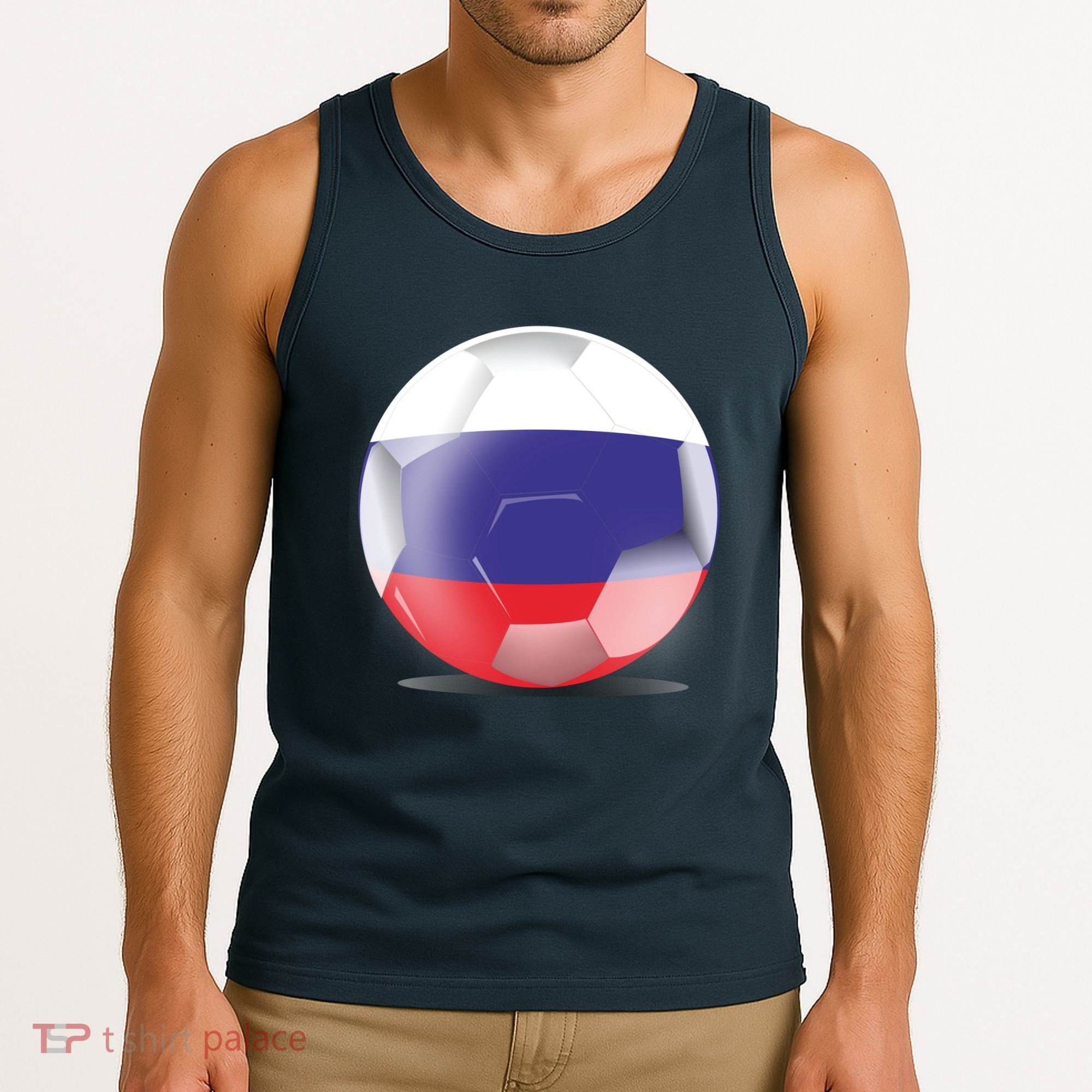 Soccer Ball Country Flag Russia Tank Top