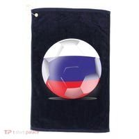 Soccer Ball Country Flag Russia Golf Towel thumb 0