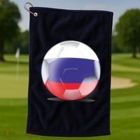 Soccer Ball Country Flag Russia Golf Towel thumb 1