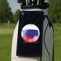 Soccer Ball Country Flag Russia Golf Towel thumb 2