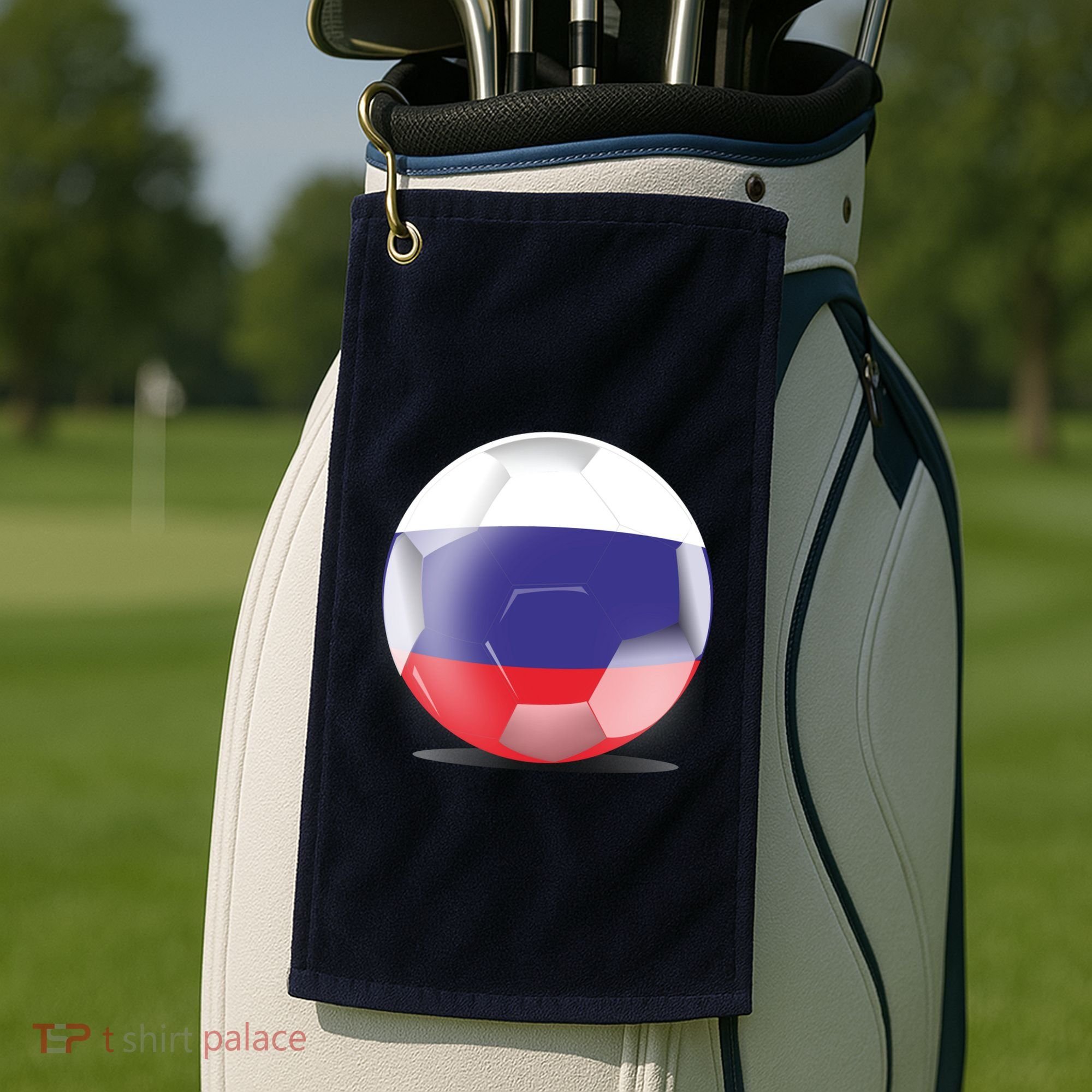Soccer Ball Country Flag Russia Golf Towel