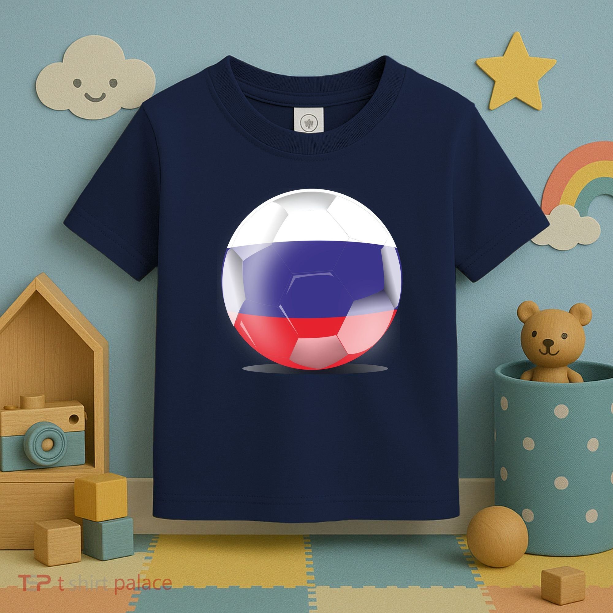 Soccer Ball Country Flag Russia Toddler T-Shirt