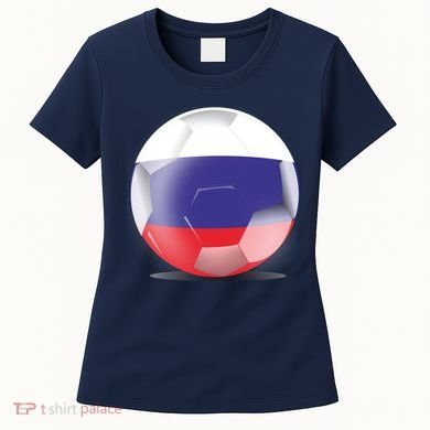 Soccer Ball Country Flag Russia Women's T-Shirt