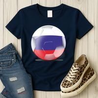 Soccer Ball Country Flag Russia Women's T-Shirt thumb 3