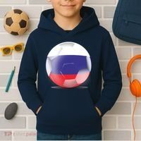 Soccer Ball Country Flag Russia Kids Hoodie thumb 2
