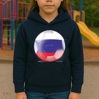 Soccer Ball Country Flag Russia Kids Hoodie thumb 3