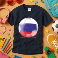 Soccer Ball Country Flag Russia Kids T-Shirt thumb 3