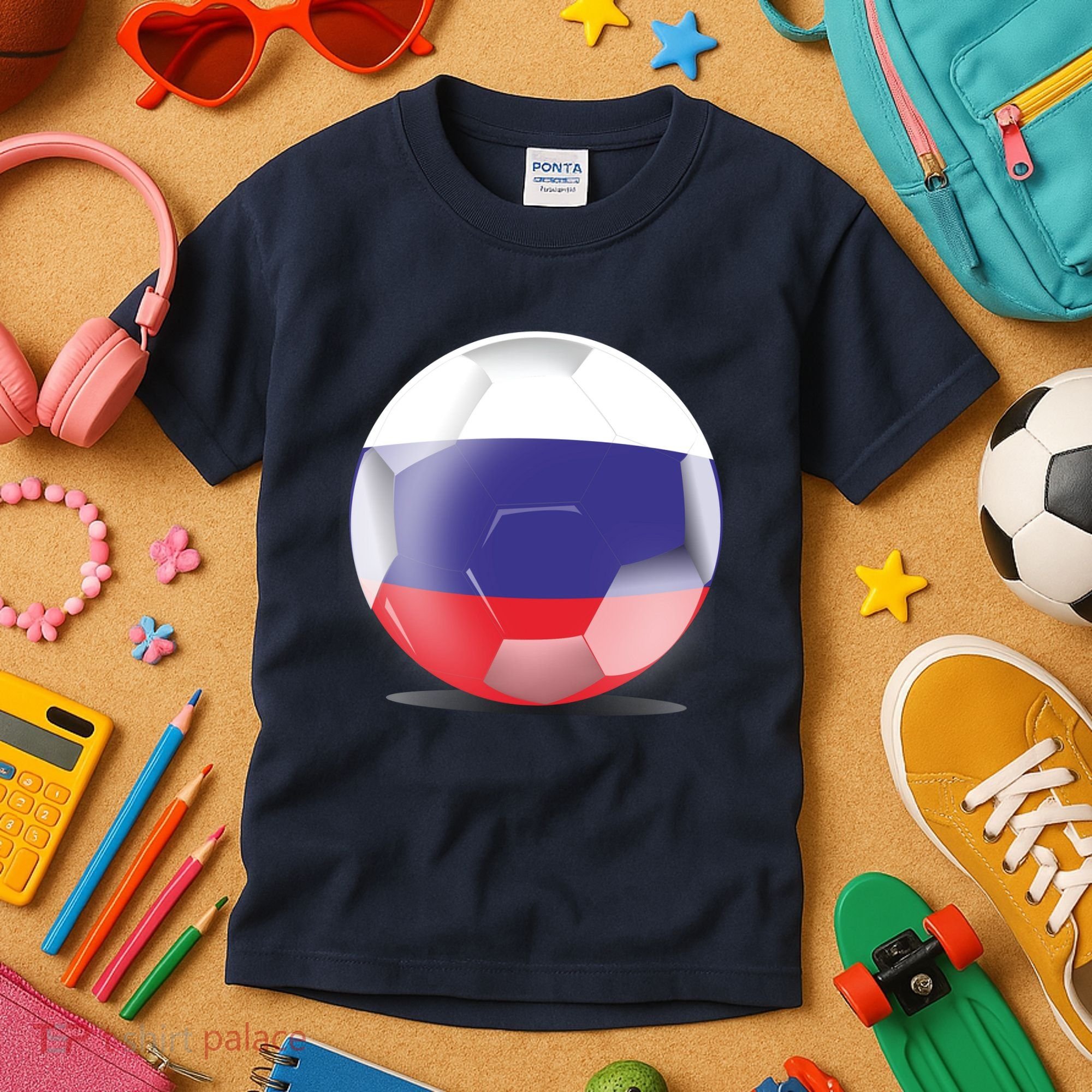 Soccer Ball Country Flag Russia Kids T-Shirt