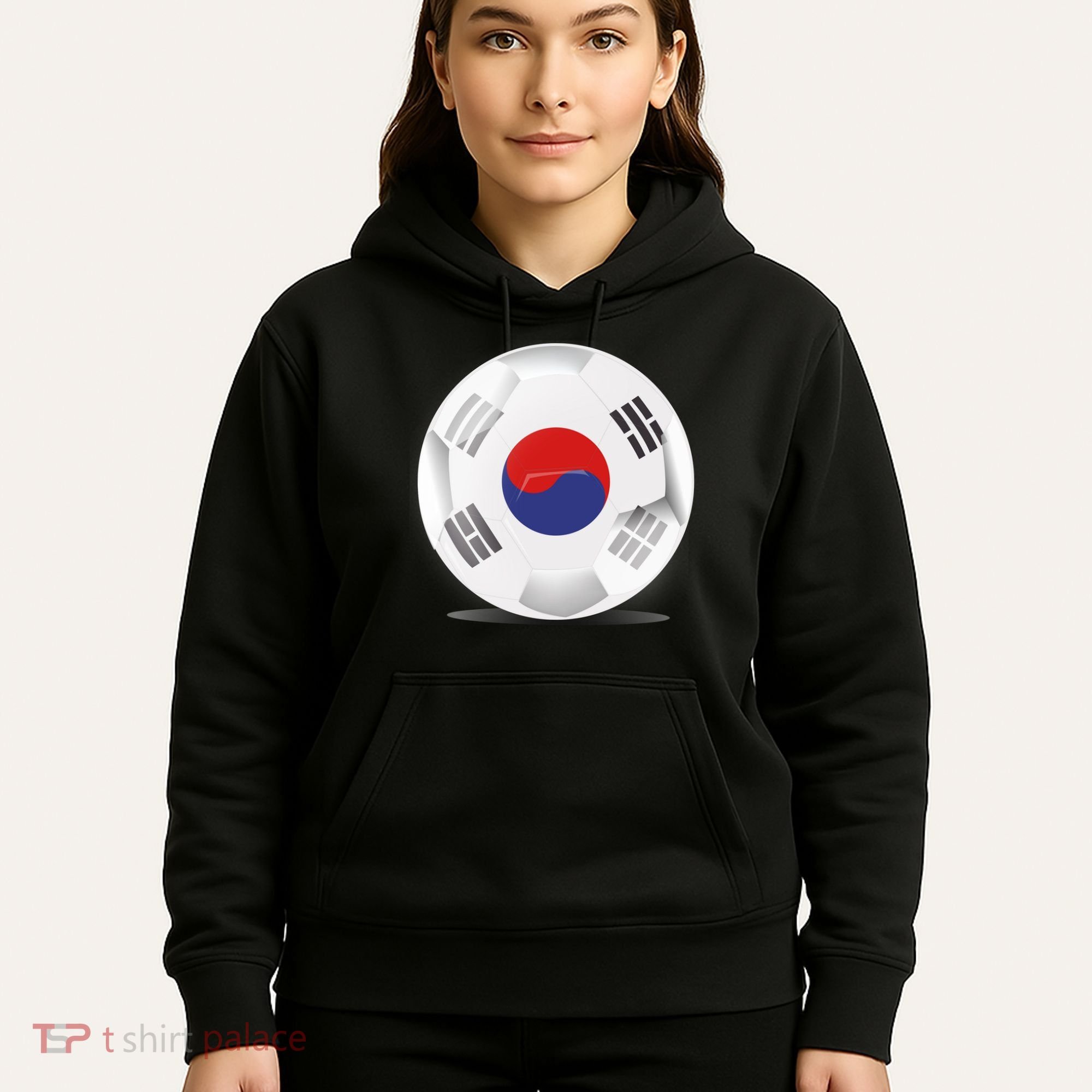 Soccer Ball Country Flag South Korea Hoodie