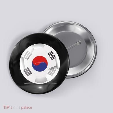Soccer Ball Country Flag South Korea Button