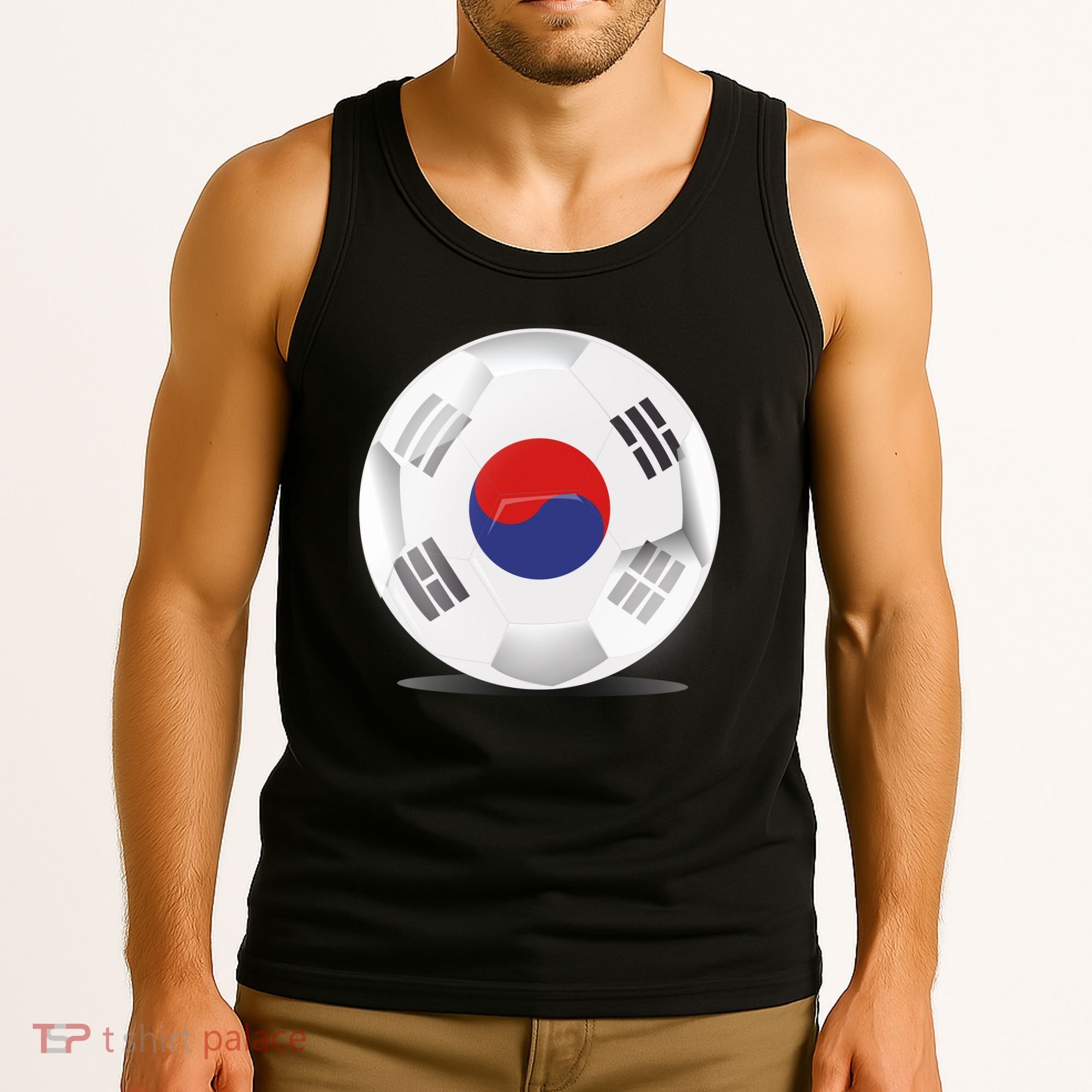 Soccer Ball Country Flag South Korea Tank Top