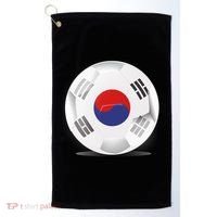 Soccer Ball Country Flag South Korea Golf Towel thumb 0