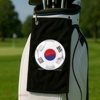 Soccer Ball Country Flag South Korea Golf Towel thumb 2