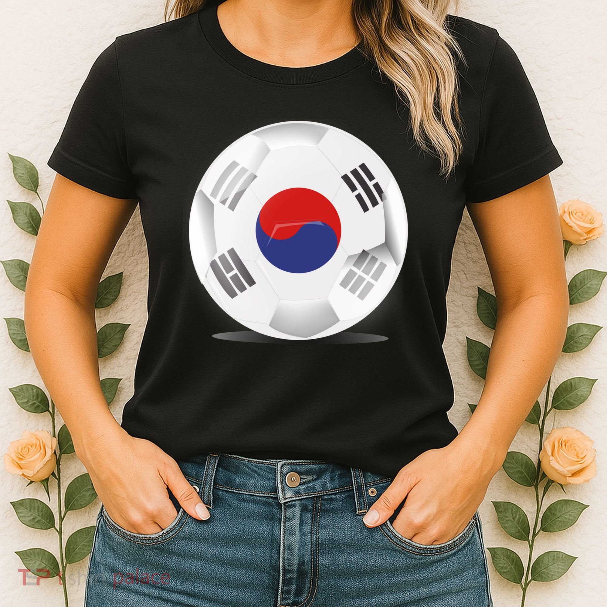 Soccer Ball Country Flag South Korea Women's T-Shirt