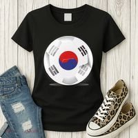 Soccer Ball Country Flag South Korea Women's T-Shirt thumb 3