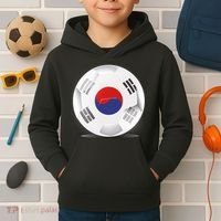 Soccer Ball Country Flag South Korea Kids Hoodie thumb 2