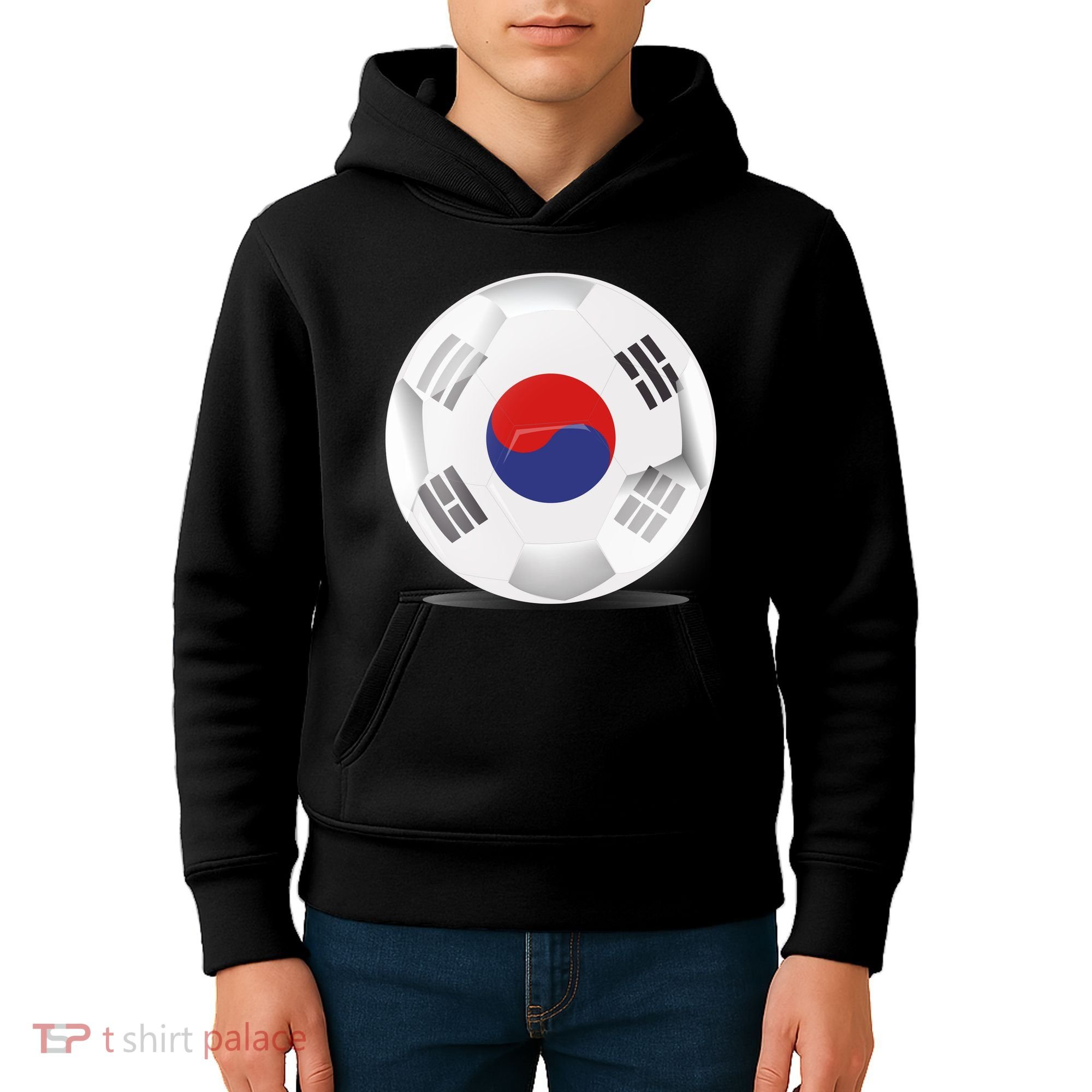Soccer Ball Country Flag South Korea Kids Hoodie